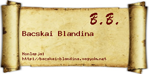 Bacskai Blandina névjegykártya